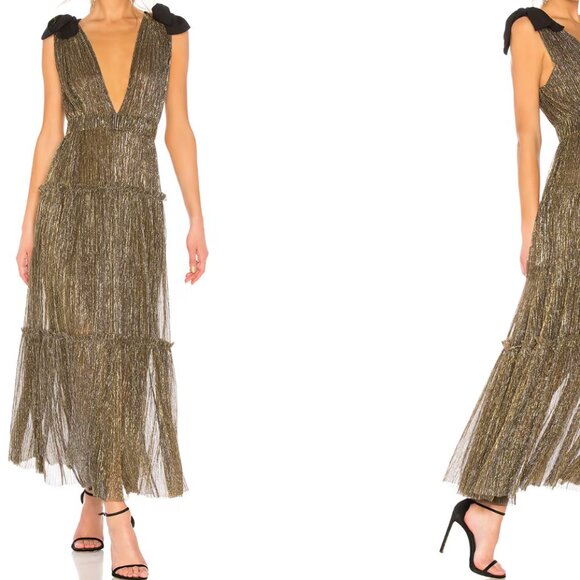 Gold Ray Dress Sabina Musayev XS - Picture 1 of 6